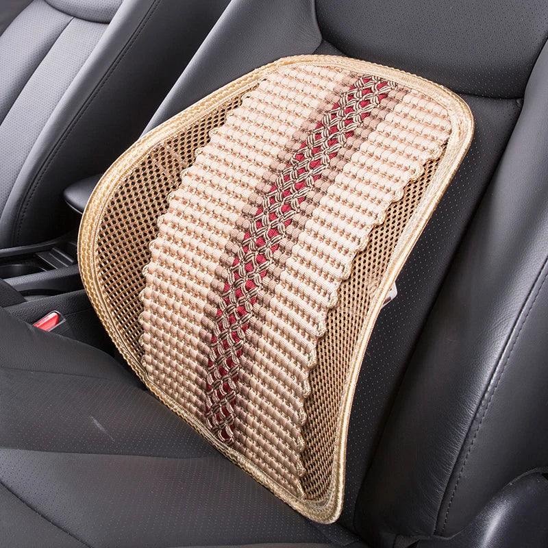 Car Seat Waist Cushion Office Chair Massage Back Lumbar Support Mesh Cushion Pad Black Mesh Back Lumbar Cushion for Car Driver
