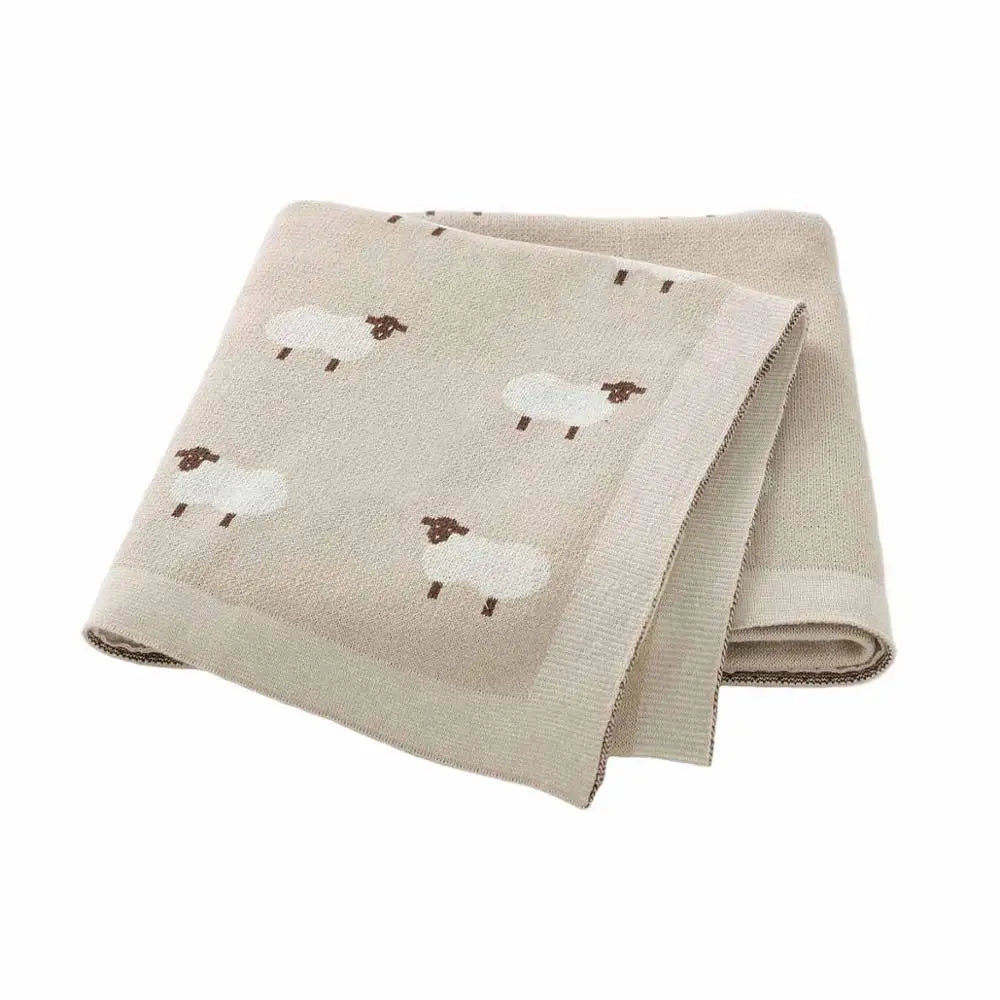 Cotton Knitted Blanket: Baby Swaddle Wrap, 100*80 CM, Super Soft Quilt