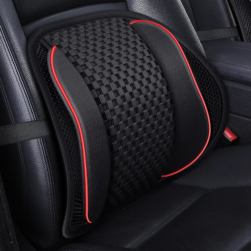 Car Seat Waist Cushion Office Chair Massage Back Lumbar Support Mesh Cushion Pad Black Mesh Back Lumbar Cushion for Car Driver
