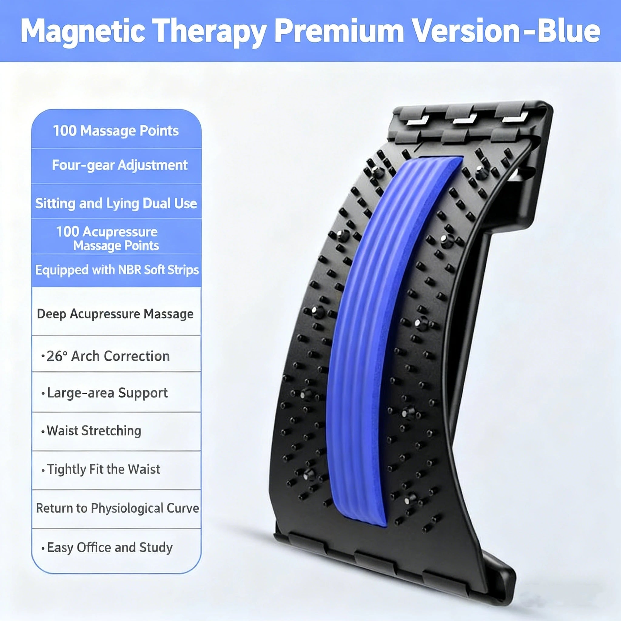 Lumbar Support Back Massager for Spine Pain Relief Vertebral Relaxer Lower Traction Stretcher Corrects Waist Relaxation
