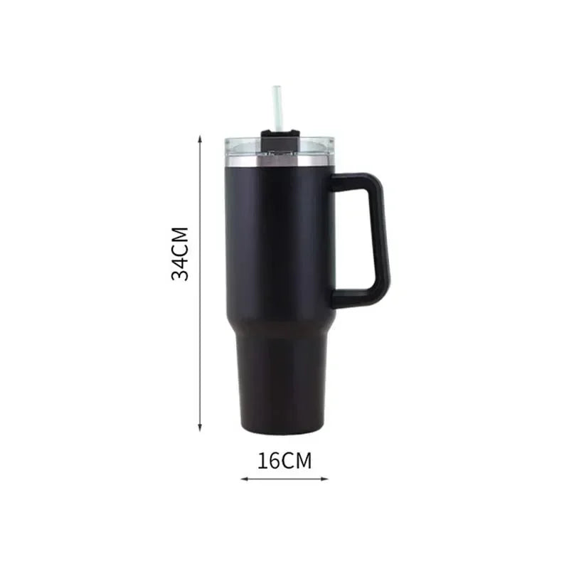 40oz Mug Tumbler With Handle Insulated Tumbler With Lids Straw Stainless Steel Coffee Tumbler Termos Cup for Travel Thermal Mug