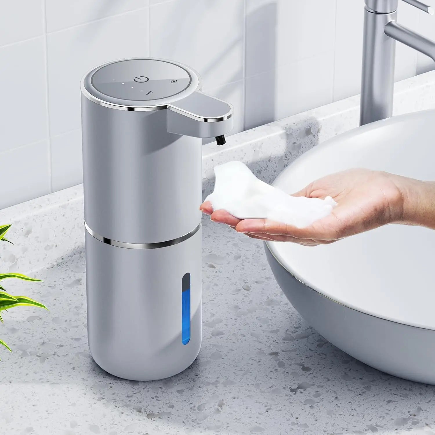 Soap dispenser for bathroom kitchen Touchless Sensor 4 Level Adjustable automatic Foam/Liquid