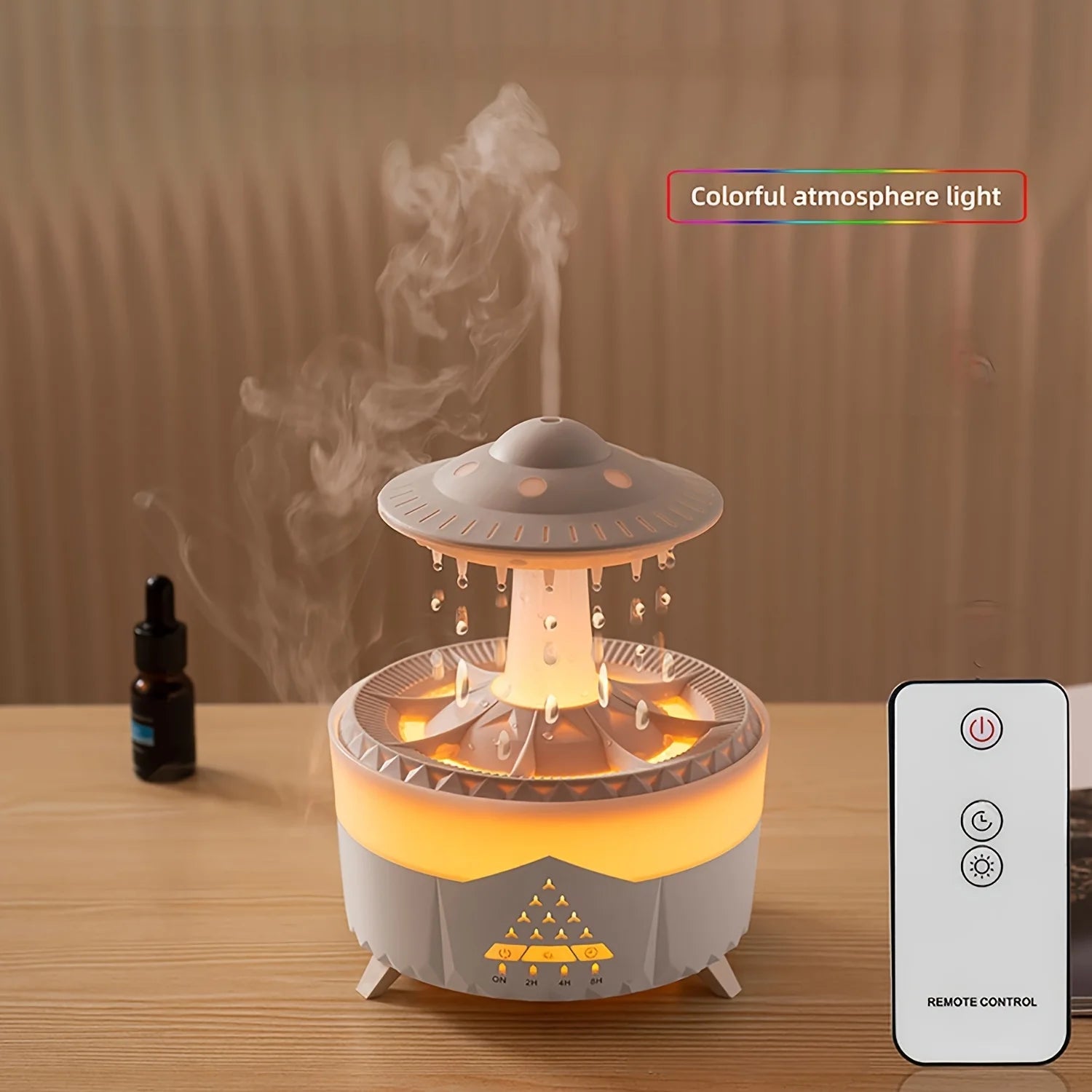 Aromatherapy machine water droplet humidifier home desktop mute with remote control essential oil diffuser