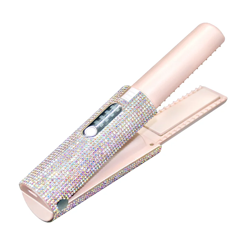 Rhinestone Straightening & Curling Hair Iron, Lightweight and Portable Perfect for Traveling.