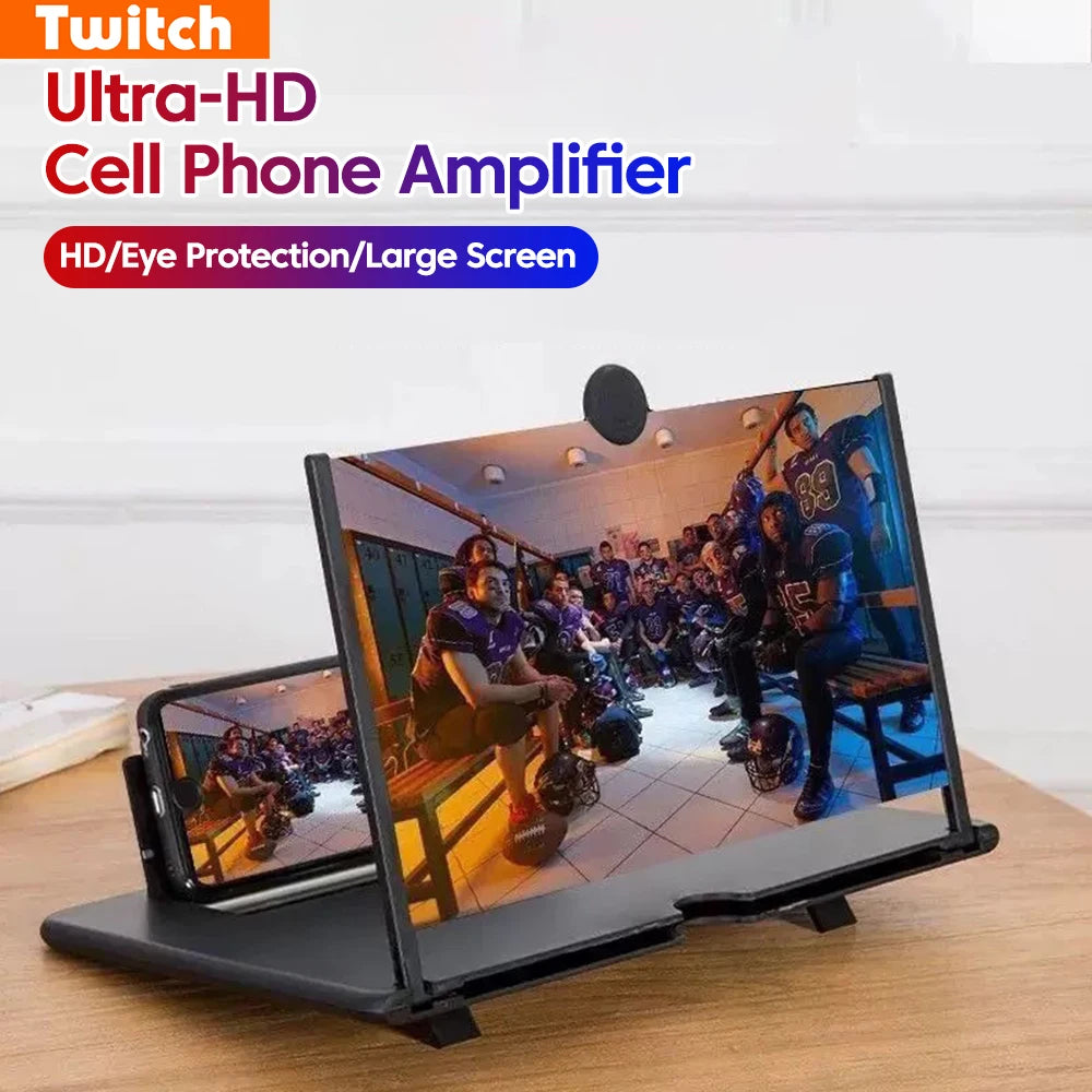 12/10 Inch Ultra-HD Cell Phone Screen Amplifier Mobile Phone Holder Portable Phone Large Screen Video Magnifier Stand Bracket