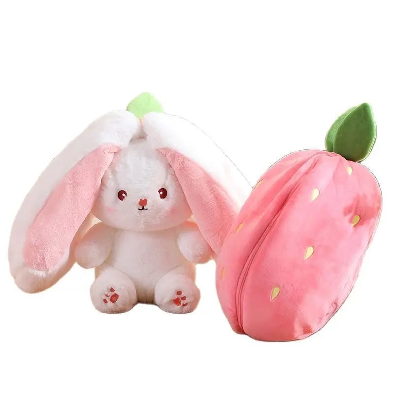 Rabbit Plushie: Magical Transforming Cosplay Strawberry, Carrot Toy!