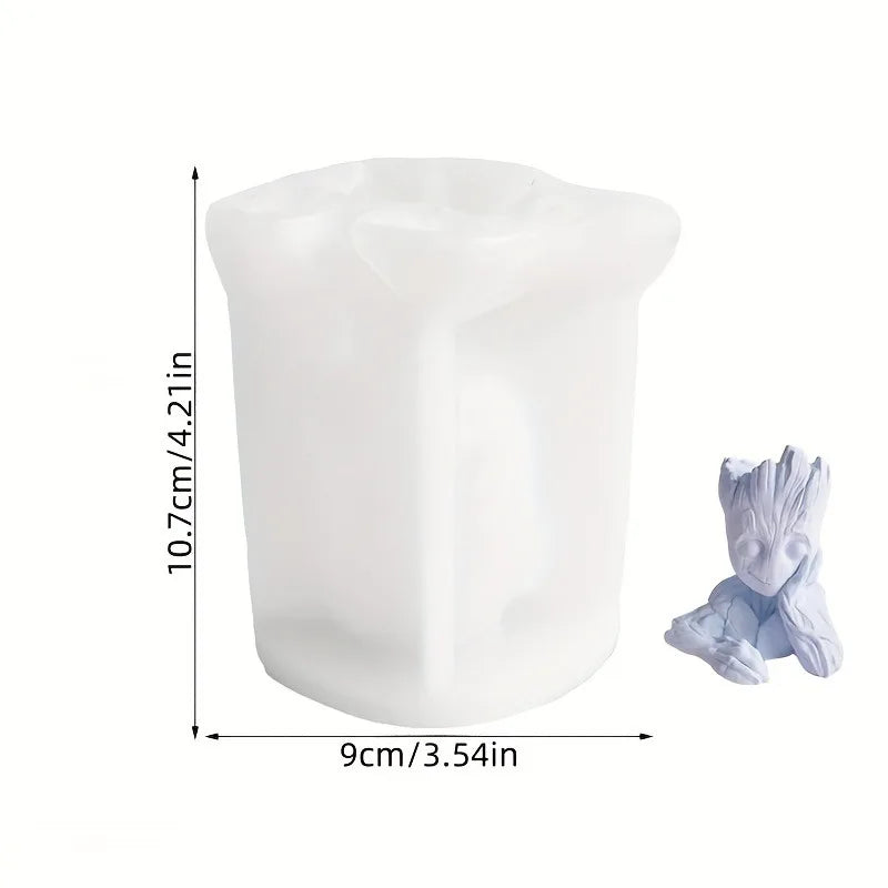 Large 3D Epoxy Resin Tree Man Candle Making Silicone Mold - Ideal for Aromatherapy, Soap, Wax, and Clay Craft Making