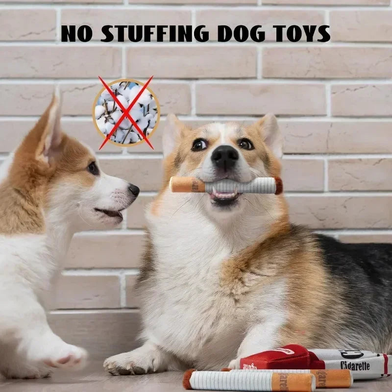 Funny Interactive Plush Dog Toys Creative Cigarette Design Giggling Chewing Toy for Dogs Perfect Pet Gift for Playtime