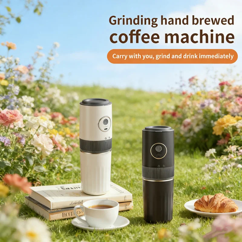 All-in-One Coffee Maker Travel-Friendly Handheld Espresso Machine with Built-in Grinder MINI for Home And Outdoor use