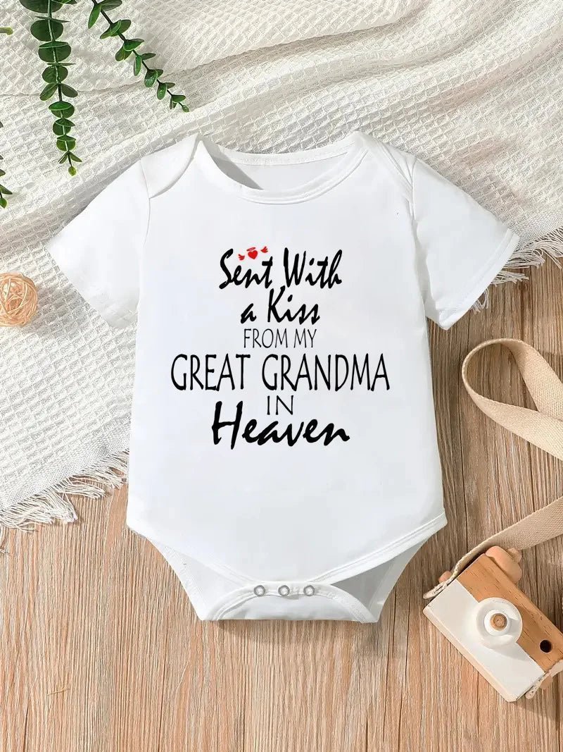 Printable Letters Baby Bodysuit |Cute Short Sleeve Romper for Newborns