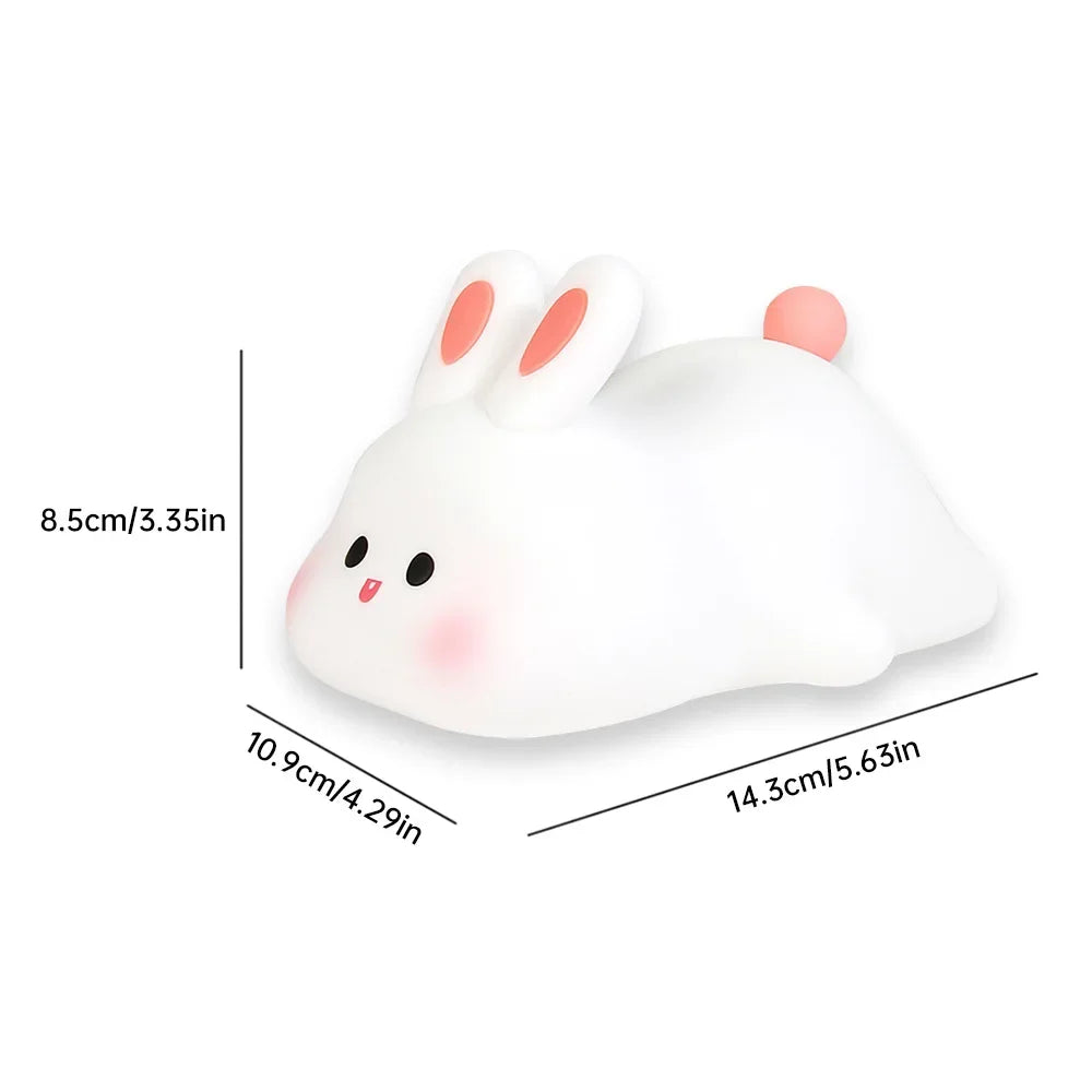 Big Face Rabbit Lamp Night Light Touch-sensitive Room Decor Kids Gift