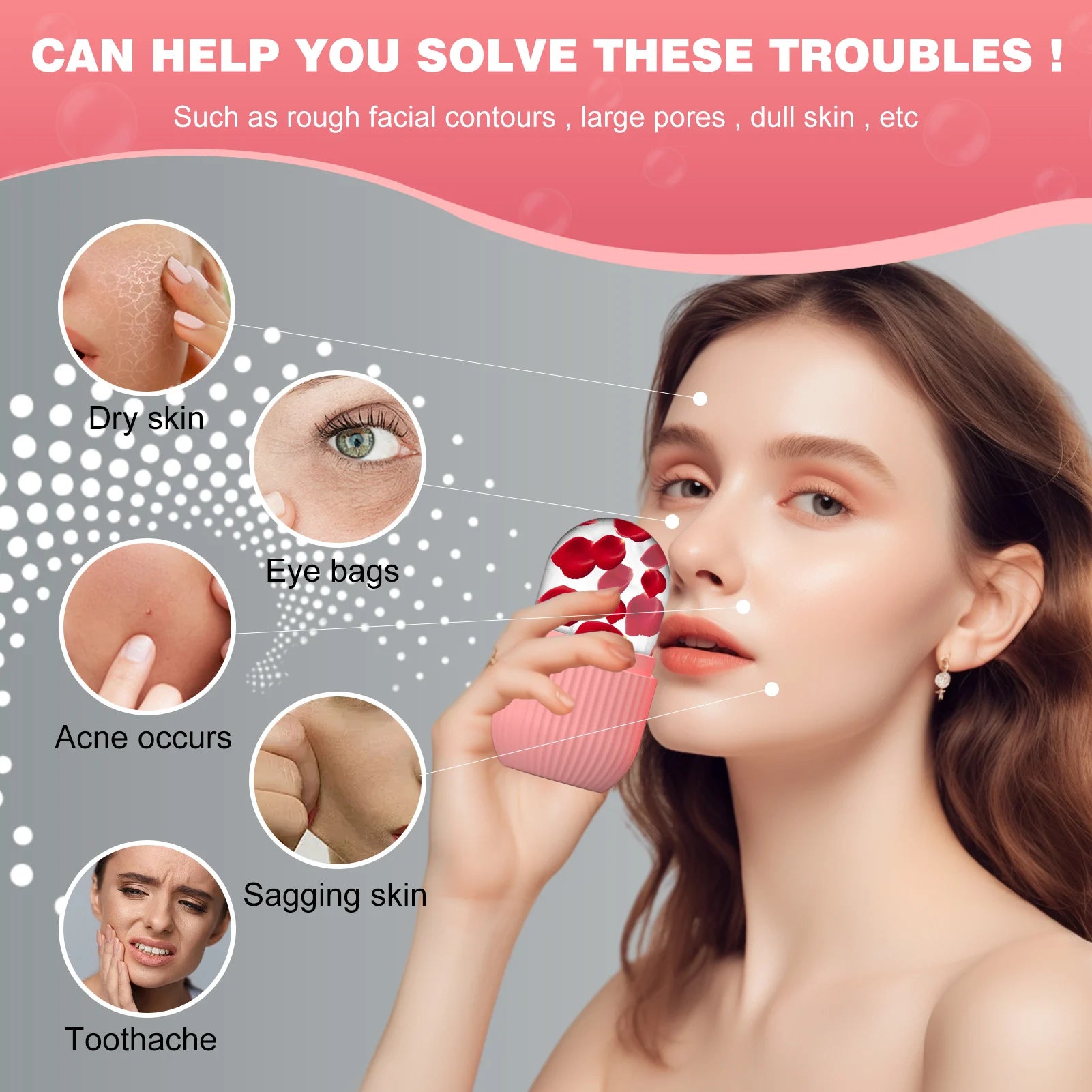 Ice Roller For Face, Neck and Body | For Puffy Eyes | Unbreakable and Reusable
