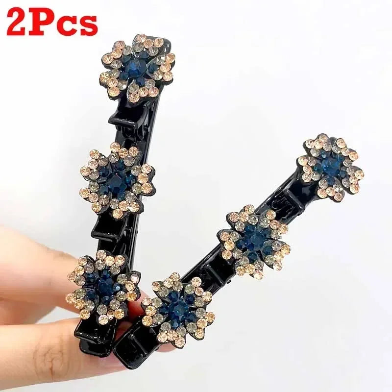 2/4pcs Korean Fixed Headband Hairpin – Double Layer Braided Hair Hoop for Effortless Style