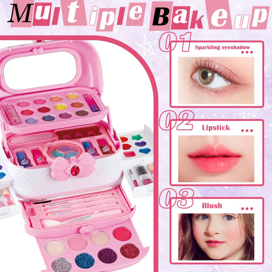 Kids Makeup Kit for Girl - Washable Makeup Toy Set Safe and Non Toxic