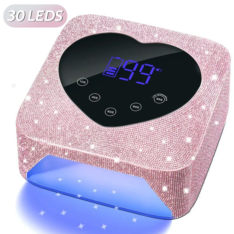 Cordless UV Rechargeable Nail Lamp 30 LEDs Nail Dryer with 5 Timer Settings UV Cabin Manicure Light for Nails Nail Art Tools