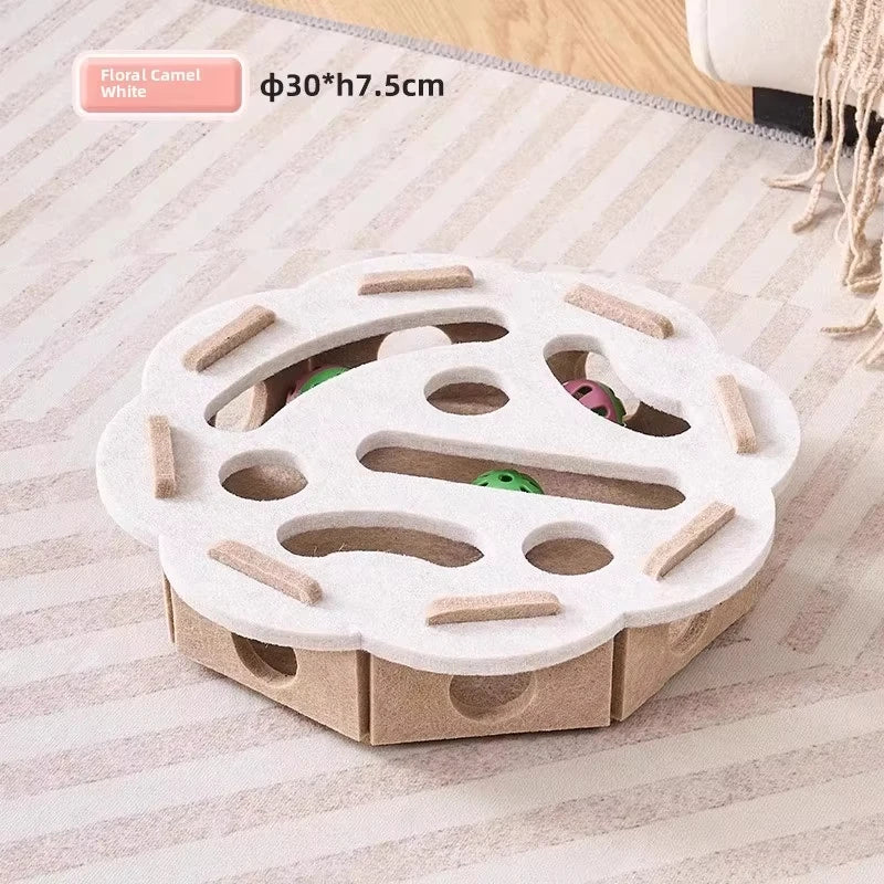 Interactive Cat Toy Box with 3 Jingle Balls – Puzzle Feeder & Smart Play Maze