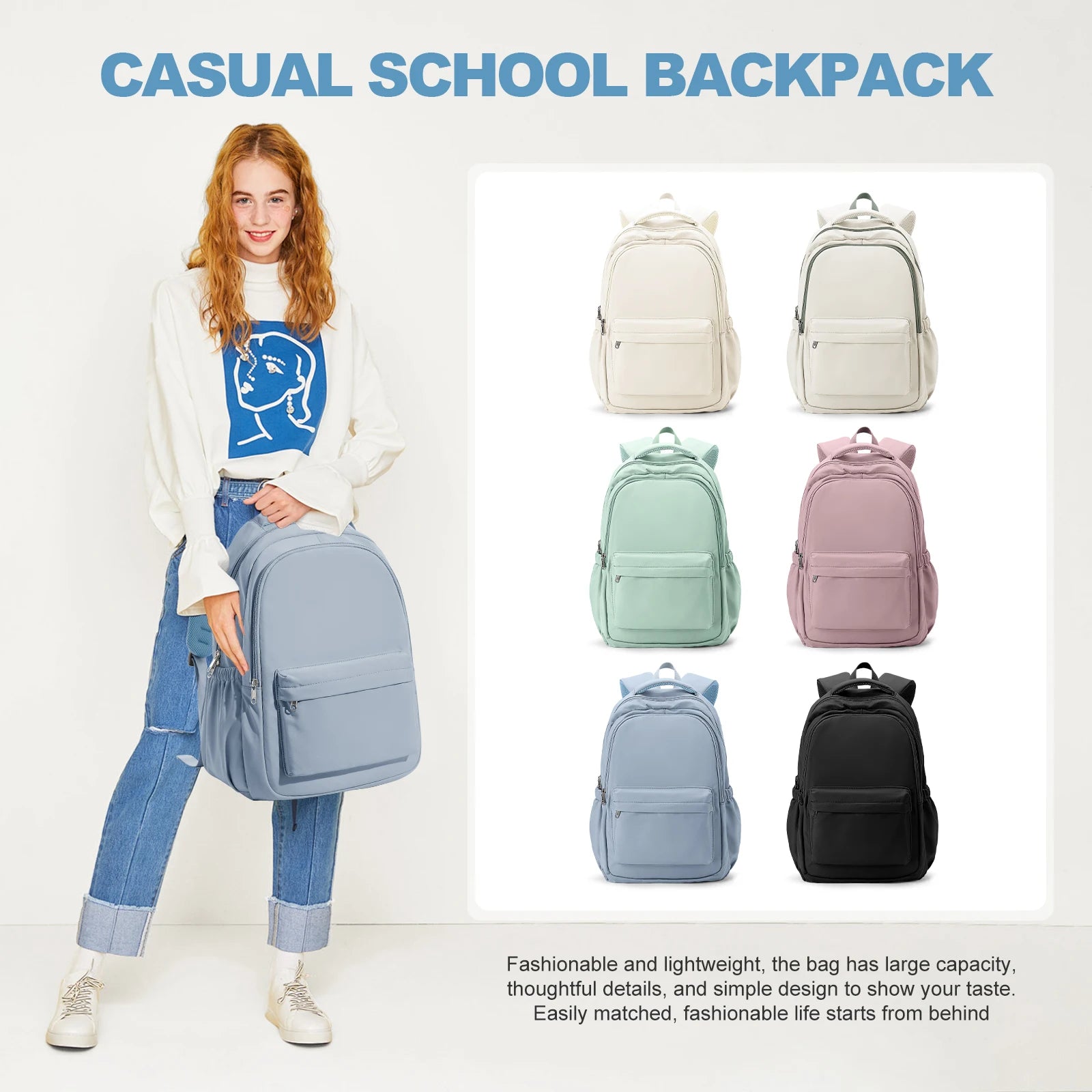Creative Waterproof Teenage Book Bag Large Capacity Backpack Students School Bag Boys Girls Travel Backbag High School Backpack