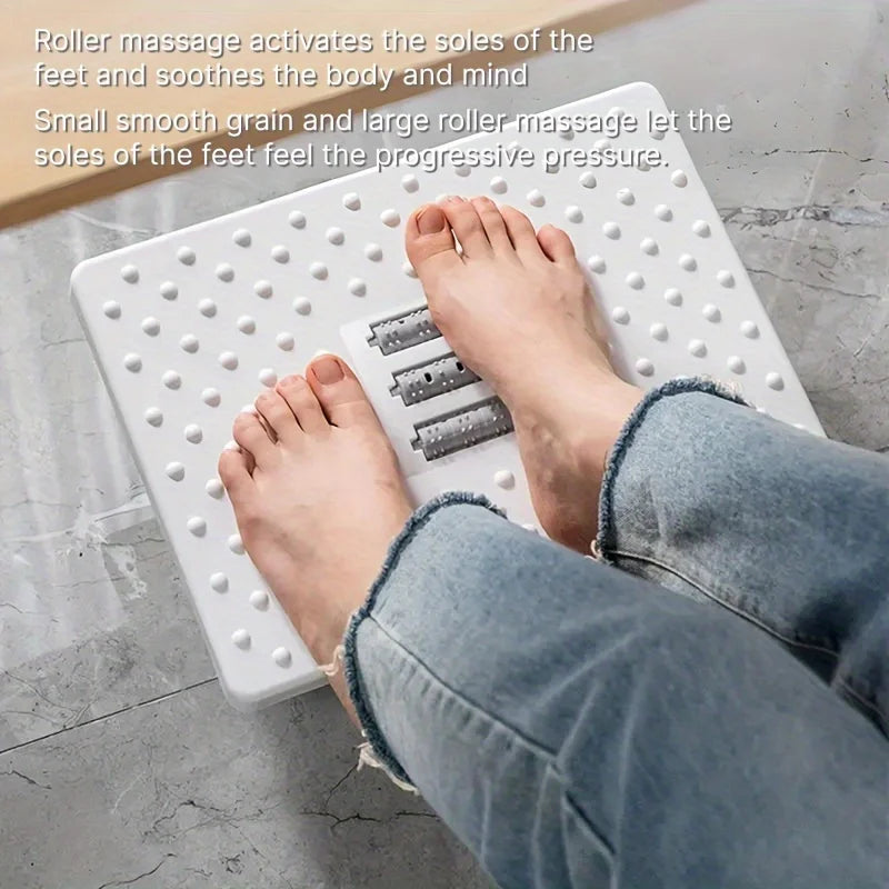 Ergonomic Foot Stools for Under Office Desk - Rocking Footrest with Roller Massager (Black)