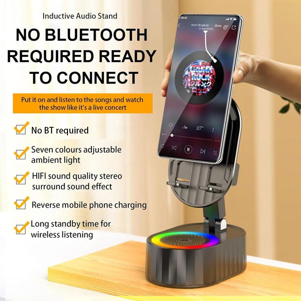 5 in 1 Bluetooth-compatible Audios Power Banks Bracket Rotating Home Smart Wireless Induction Audio Speaker Phone Stand