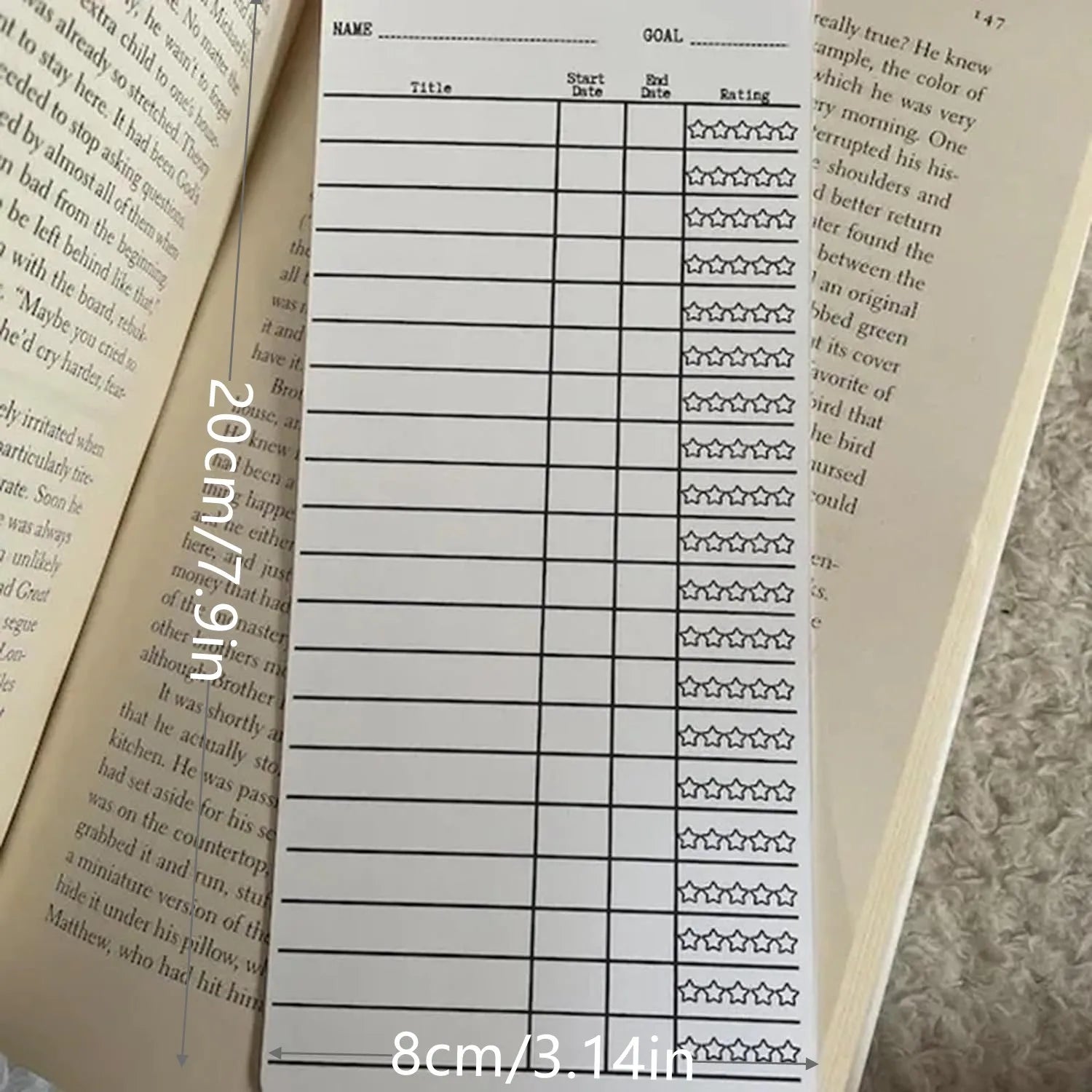 12pcs Library Book Club Card Bookmark Reading Log List Page Marker For Book Lover Reader Student Teacher Book Accessories New