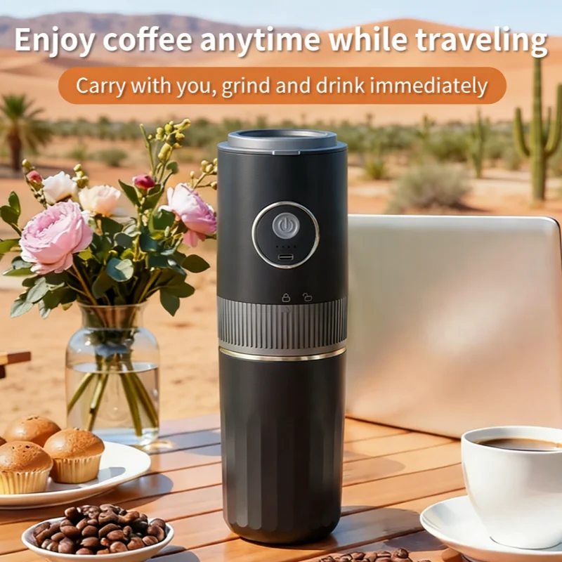 All-in-One Coffee Maker Travel-Friendly Handheld Espresso Machine with Built-in Grinder MINI for Home And Outdoor use