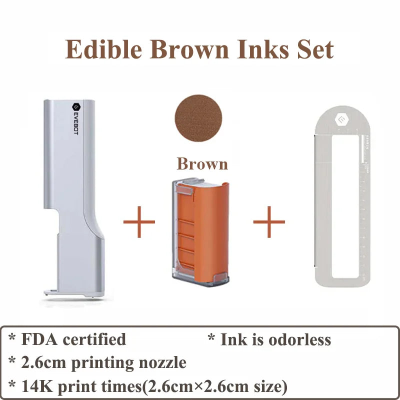Evebot Food-grade Portable PrintPen Handheld Inkjet Printer Printing Pen Perfect for Coffee Macarons Cakes Personalized Designs