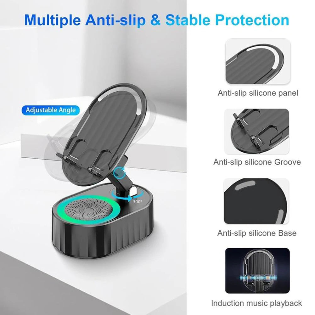 5 in 1 Bluetooth-compatible Audios Power Banks Bracket Rotating Home Smart Wireless Induction Audio Speaker Phone Stand
