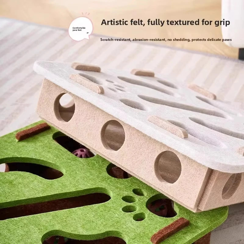 Interactive Cat Toy Box with 3 Jingle Balls – Puzzle Feeder & Smart Play Maze