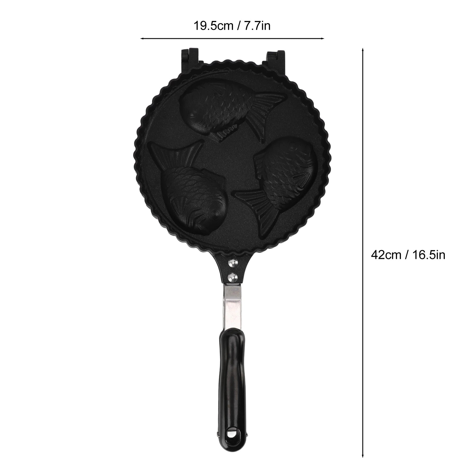 Fish Waffle Maker Pan 3 Fish Cute Aluminum Uniform Heating Double Sided Taiyaki Pan for Home Snack Bars