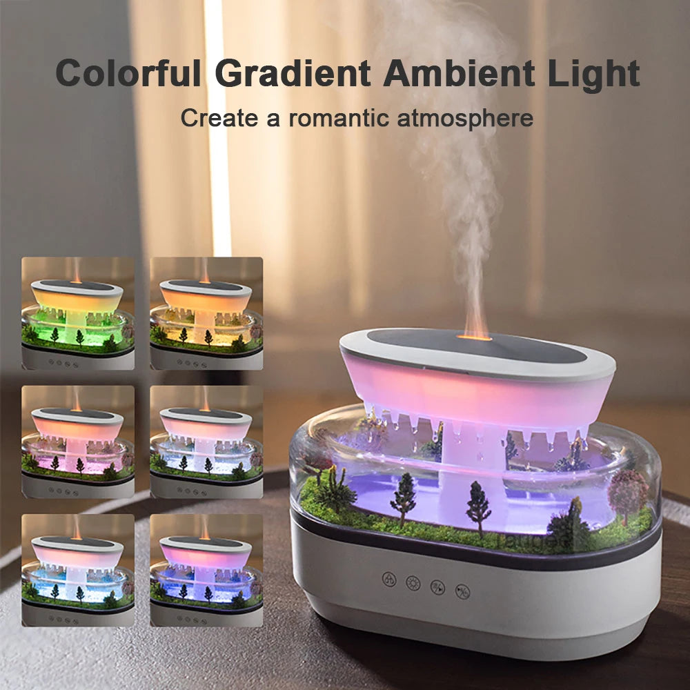 Aroma Humidifier Raindrop Air Humidifier Colorful Light White Noise Essential Oil Diffuser