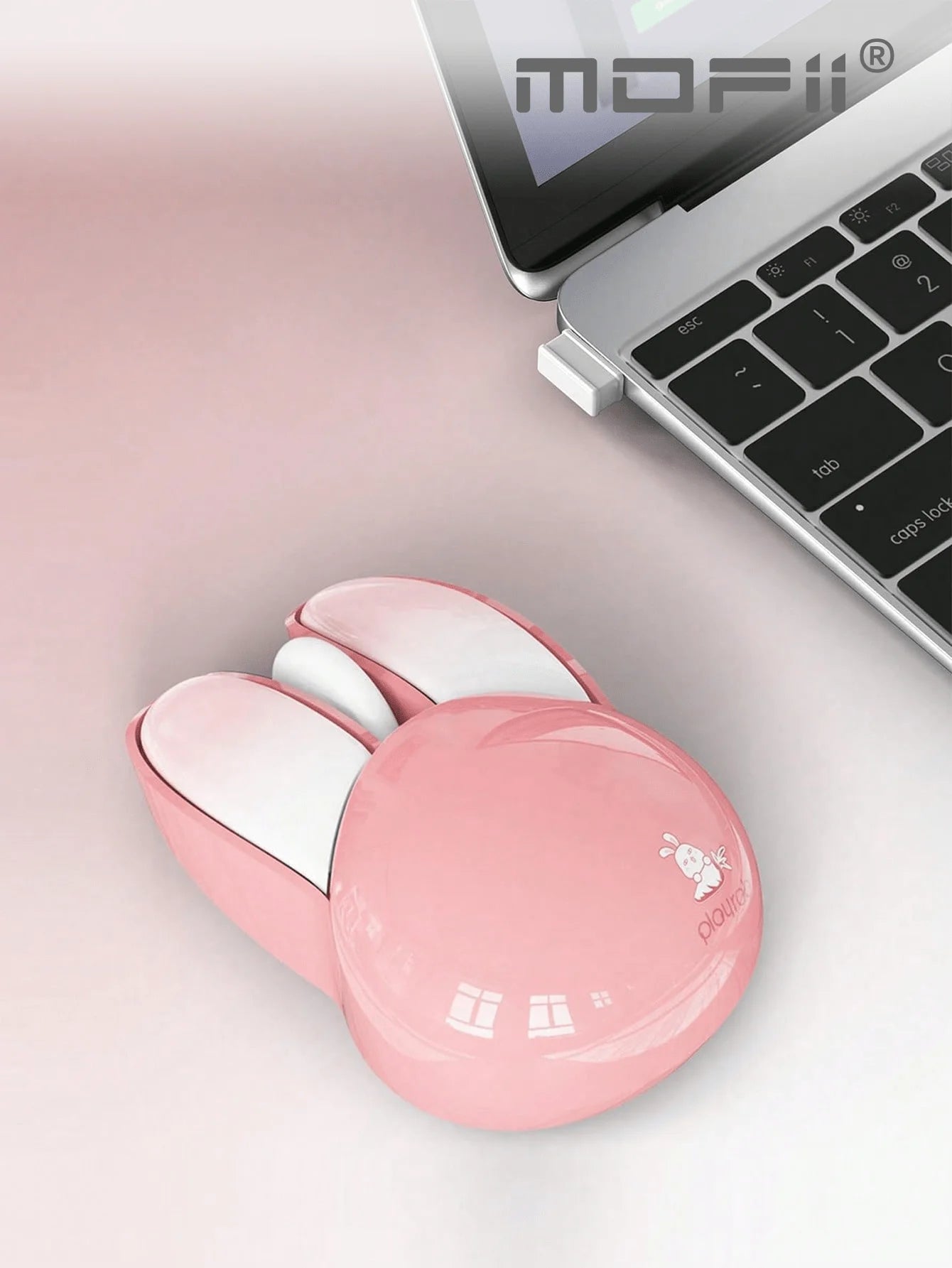 MOFII Wireless Silent Mouse, Cute Rabbit Design, 2.4 GHz USB Mini Receiver Optical Mouse for Laptop, PC, Computer, Notebook