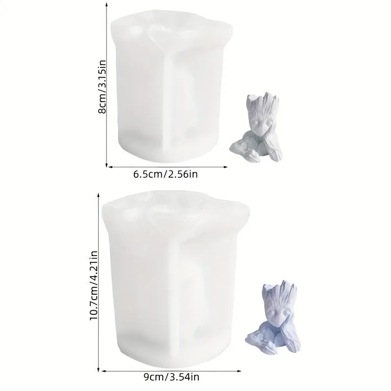 Large 3D Epoxy Resin Tree Man Candle Making Silicone Mold - Ideal for Aromatherapy, Soap, Wax, and Clay Craft Making