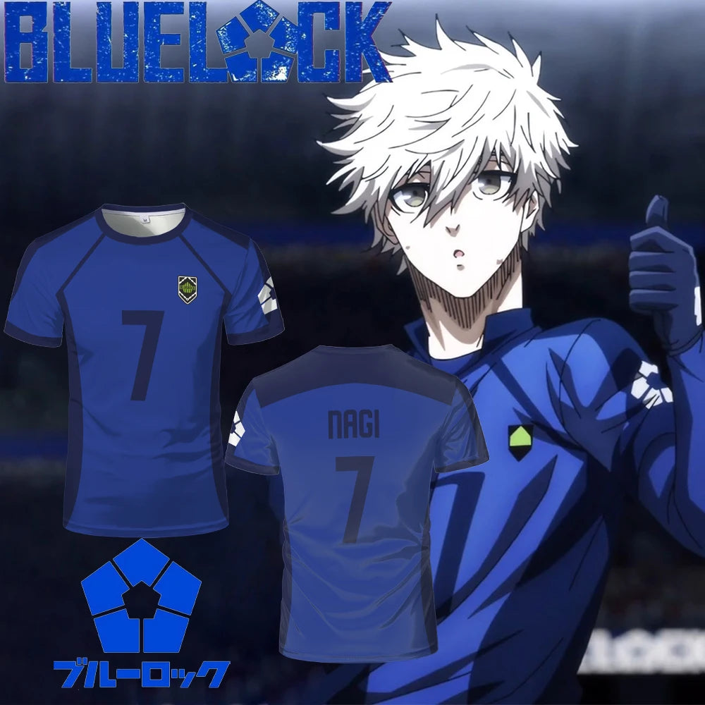 Blue Lock Anime Football Uniforms – NAGI Blue Jerseys