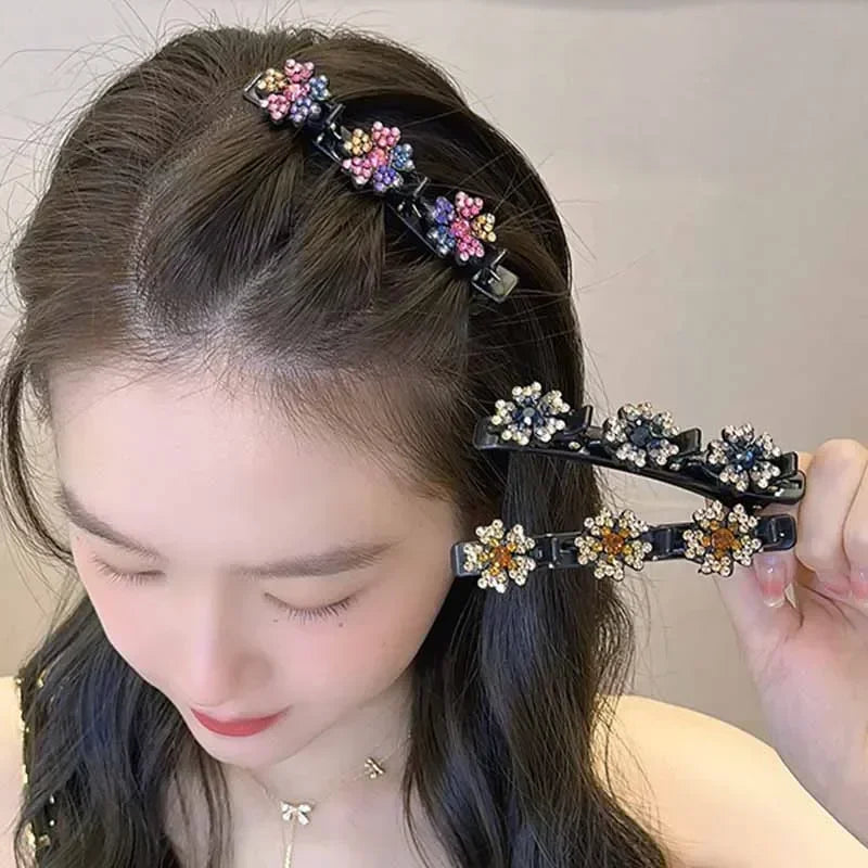 2/4pcs Korean Fixed Headband Hairpin – Double Layer Braided Hair Hoop for Effortless Style