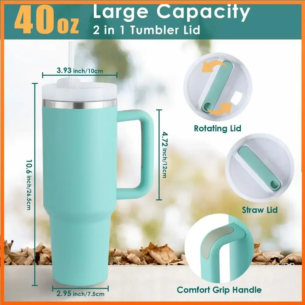 Thermal Mug 1200ml 40oz Handle Tumbler Insulated Car Travel Mug Vacuum Sublimation Stainless Steel H2.0 Flow State Tumbler Cup