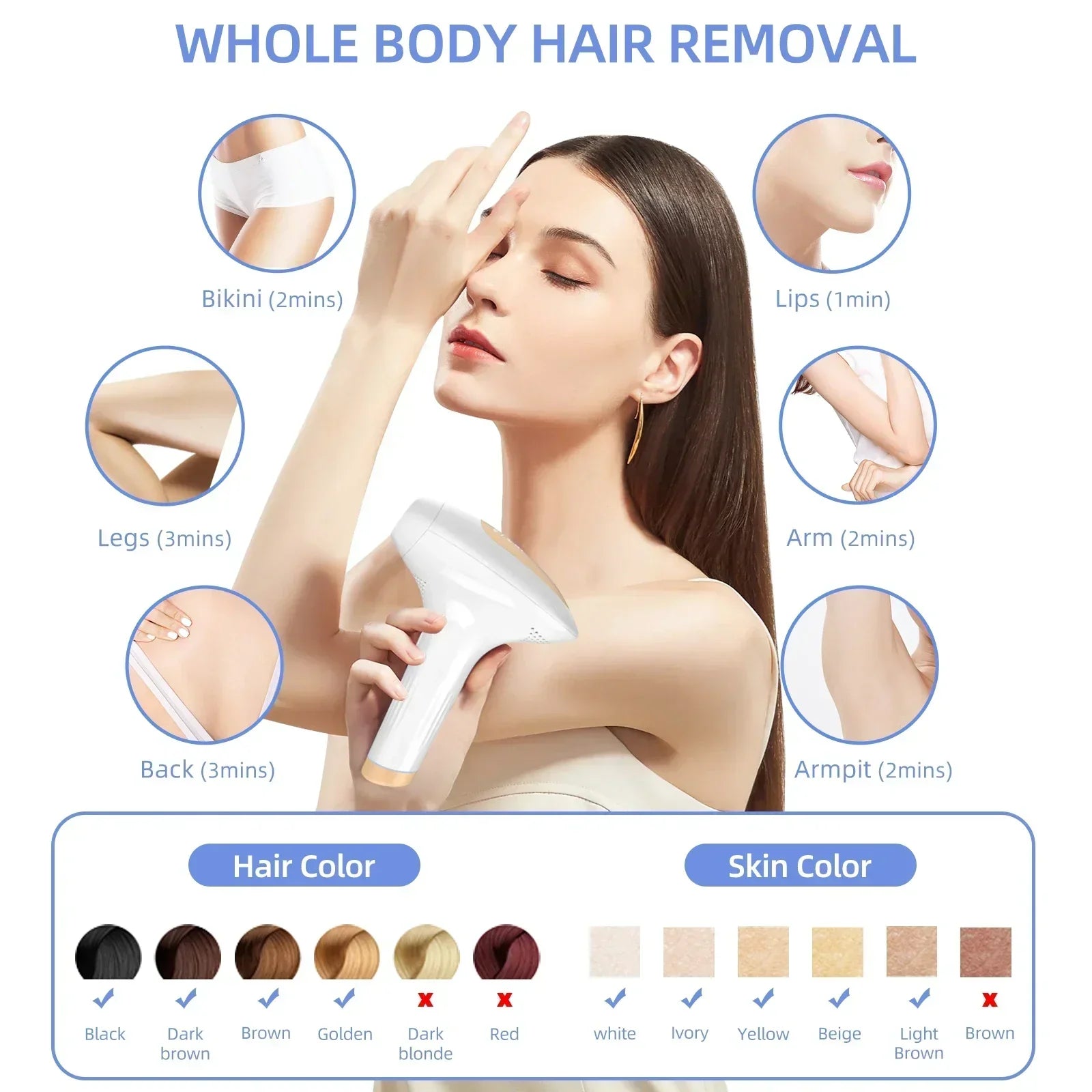 Laser Hair Removal Epilator IPL for Women and Men Home Use Ice-cooling