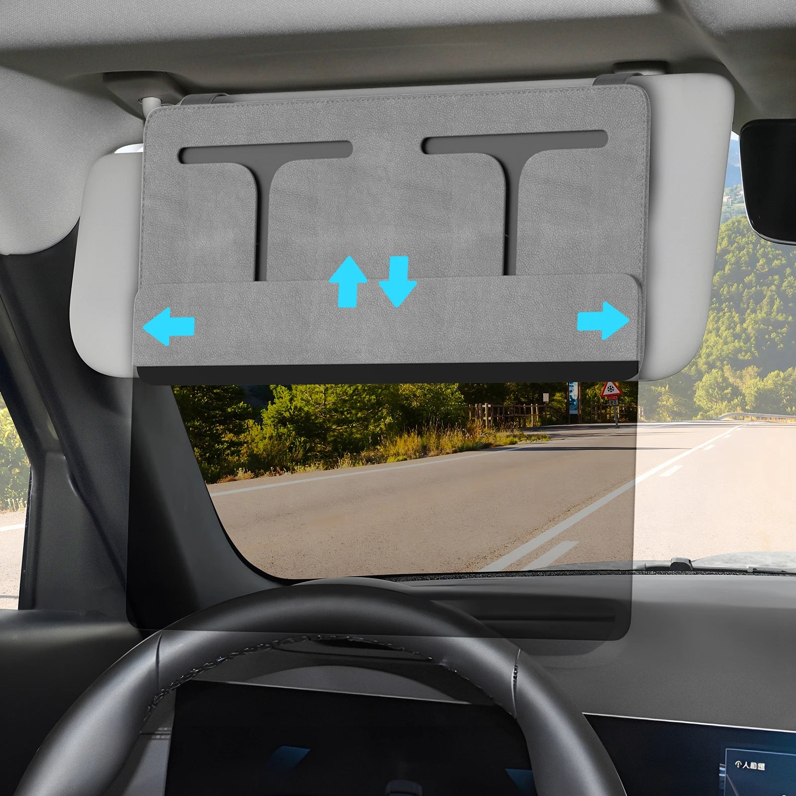 Sun Visor for Car Adjustable Extension Car Visor Sun Shade for Safe Driving Black