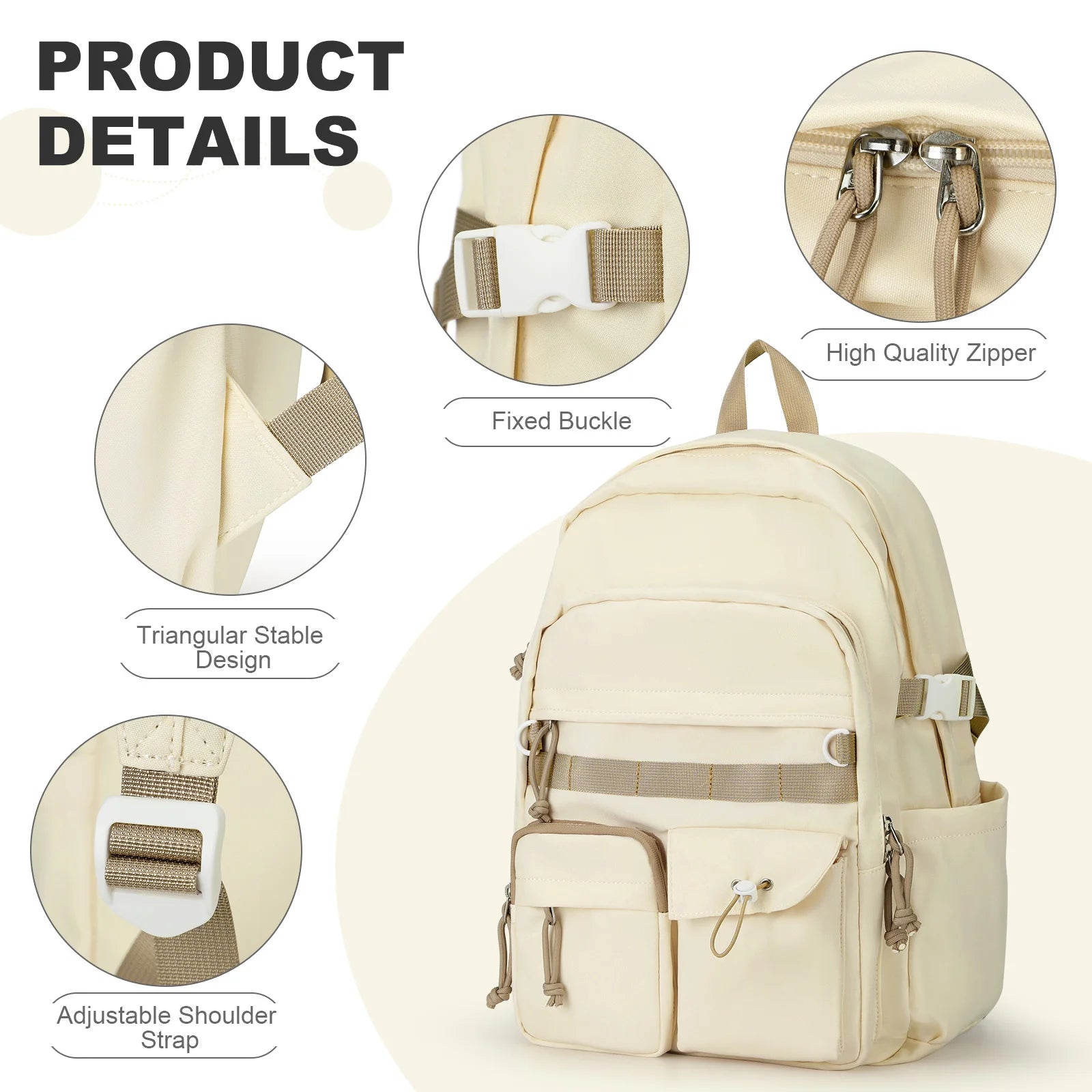 School Backpack for Student,15.6Inch Laptop College Backpack,Lightweight Travel Bookbag for Girls Boys,Waterproof Casual Daypack