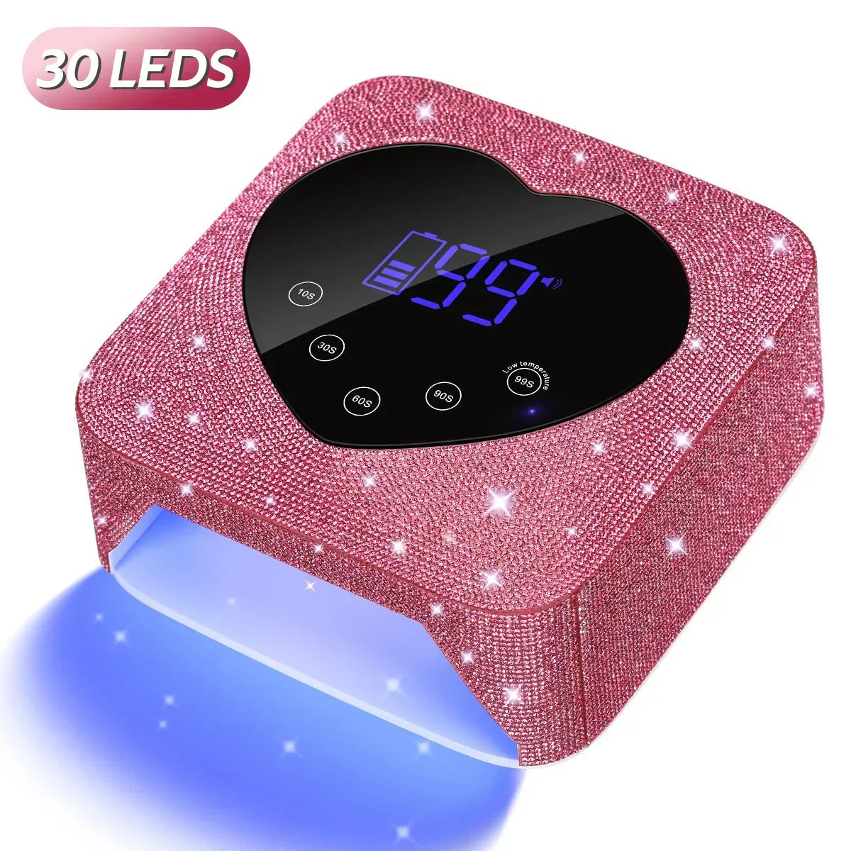 Cordless UV Rechargeable Nail Lamp 30 LEDs Nail Dryer with 5 Timer Settings UV Cabin Manicure Light for Nails Nail Art Tools