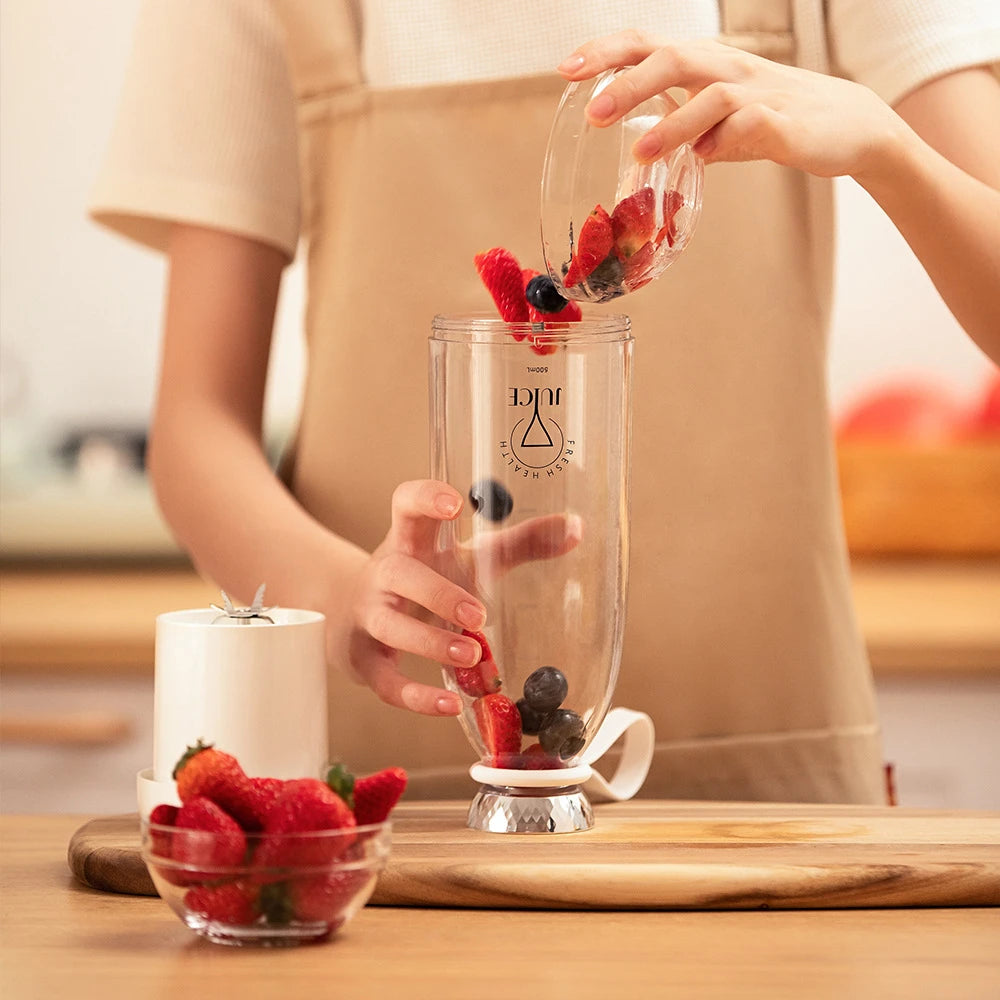 Wireless Charging 4 Blades Electric Juicer Mini Portable Blender Fruit Mixers Extractors Multifunction Juice Maker Machine