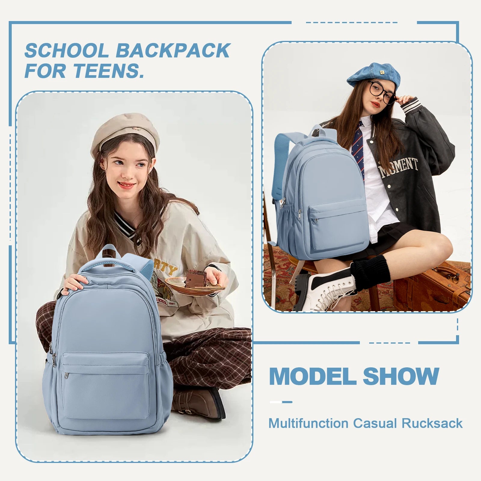 Creative Waterproof Teenage Book Bag Large Capacity Backpack Students School Bag Boys Girls Travel Backbag High School Backpack