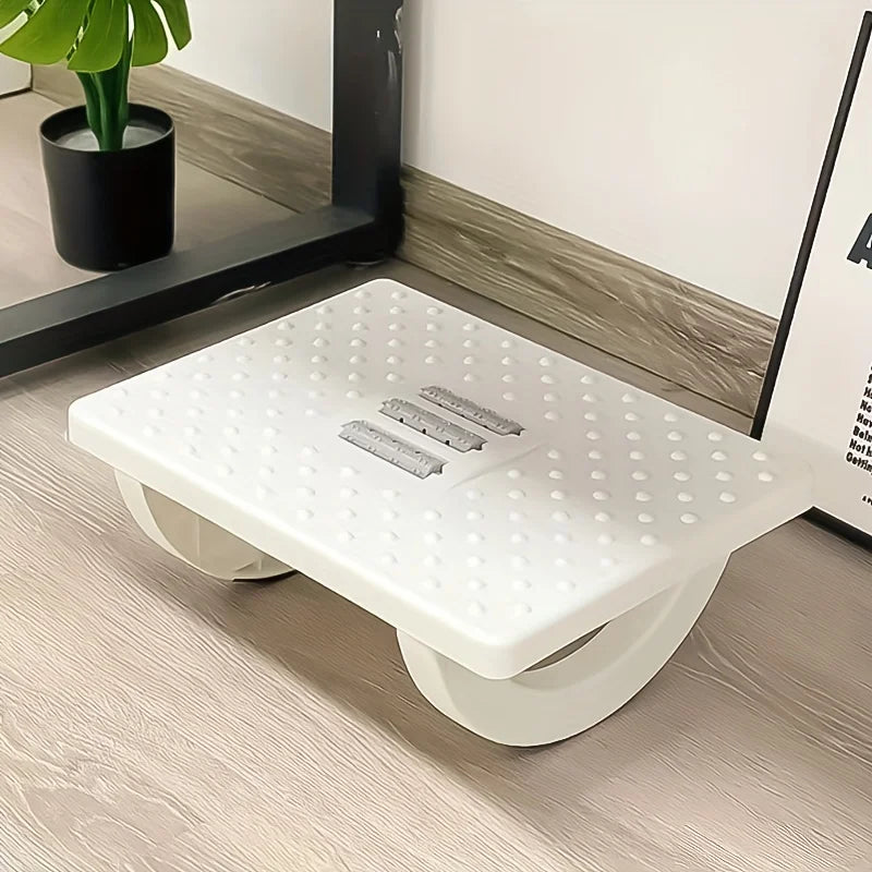 Ergonomic Foot Stools for Under Office Desk - Rocking Footrest with Roller Massager (Black)