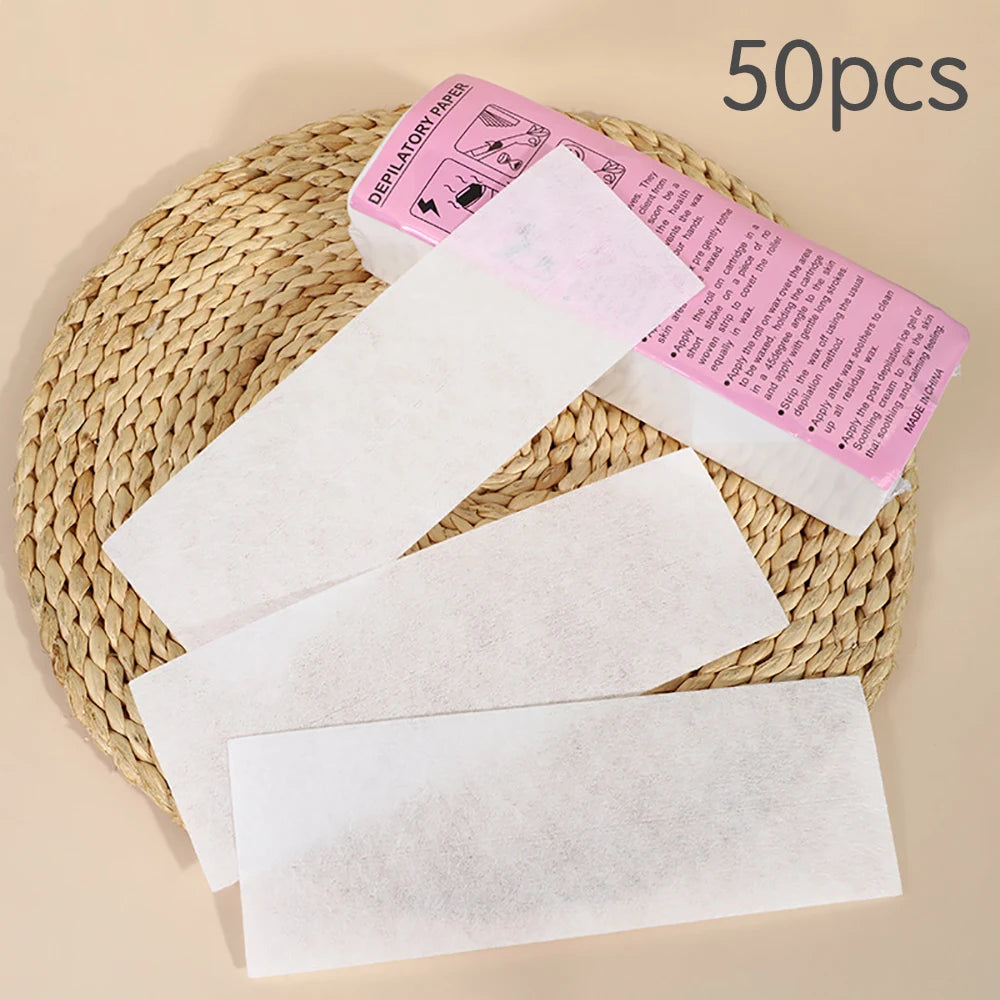 100Pcs Wax Hair Removal Depilation Strips Nonwoven Body Cloth Eyebrow Hair Remove Wax Paper Rolls Epilator Wax Strip Paper