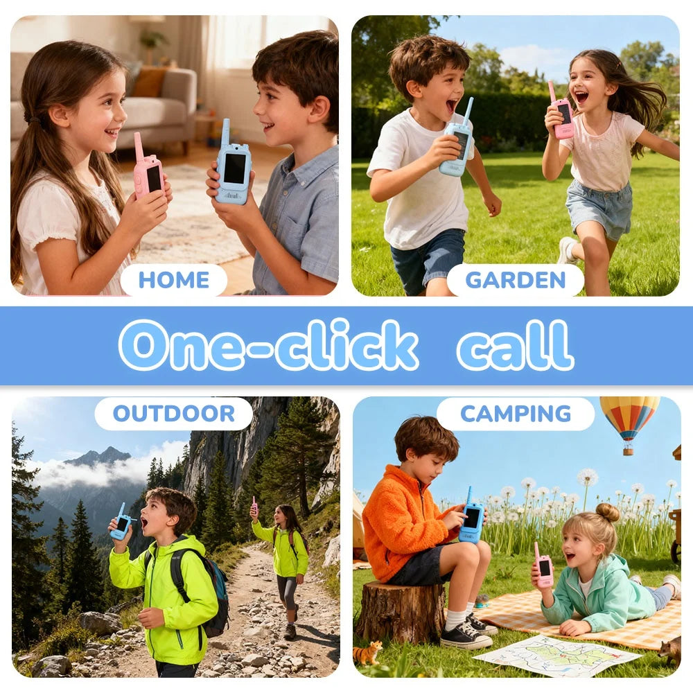 2PCS Video Walkie Talkie For Kids 2-inch HD Screen Rechargeable Toys for Indoor Camping Travel Birthday Gfits for Kids Ages 3-12