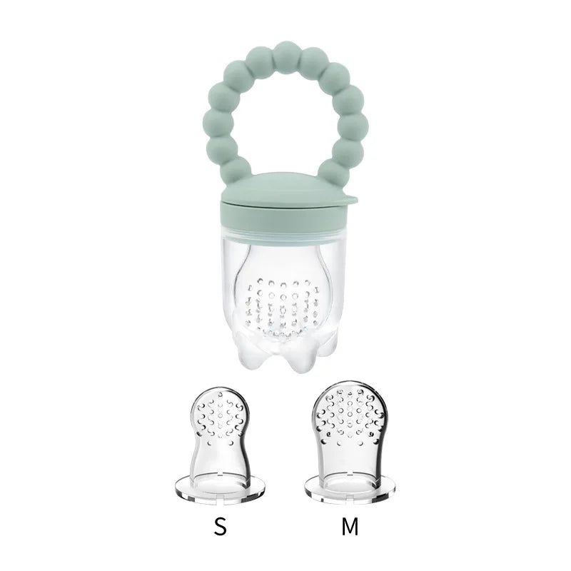Fruit Pacifier - Silicone Mesh Bag, Food-Grade Baby Feeder and Teether