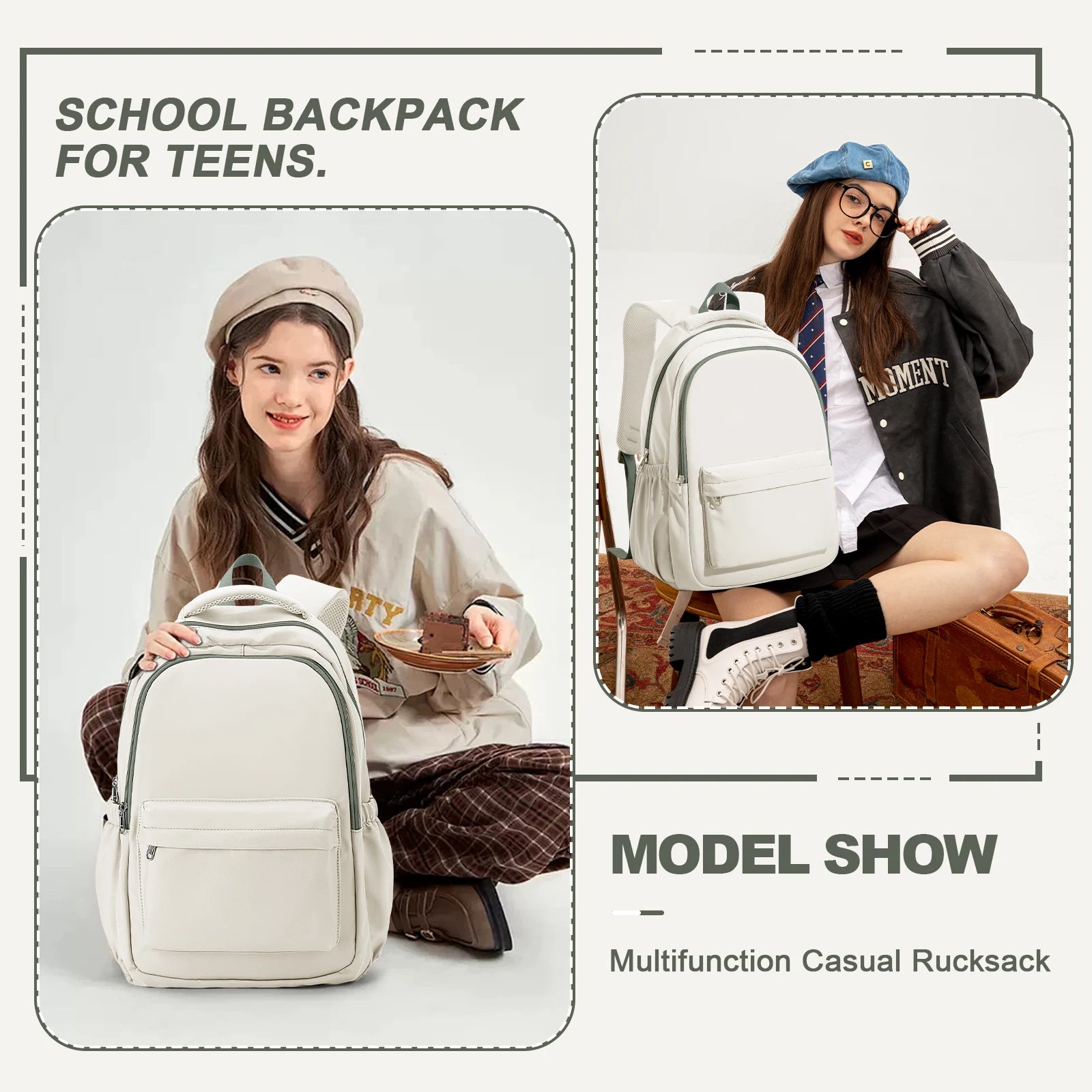 Creative Waterproof Teenage Book Bag Large Capacity Backpack Students School Bag Boys Girls Travel Backbag High School Backpack