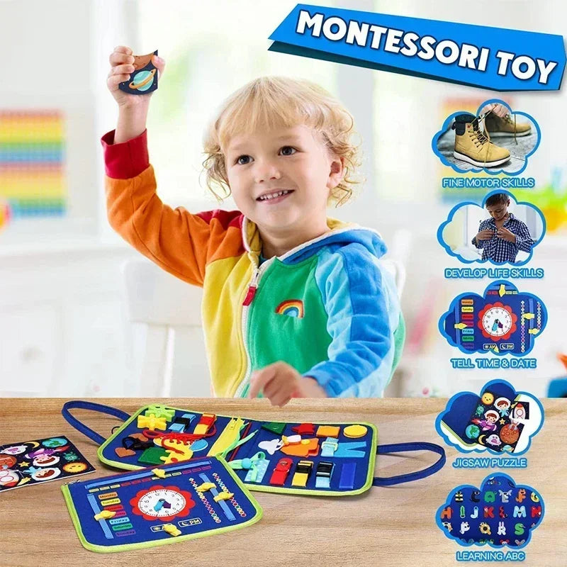 Busy Board Montessori Toys for Toddler Busy Book Sensory Preshool Early Education Learning Fine Motor Skills Toys For Children