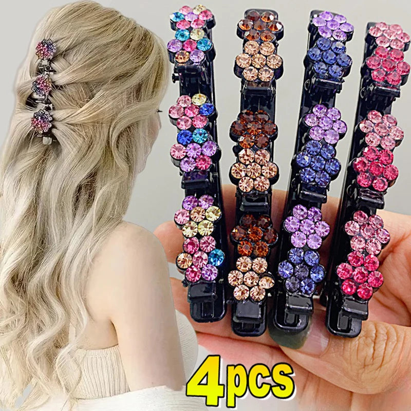 2/4pcs Korean Fixed Headband Hairpin – Double Layer Braided Hair Hoop for Effortless Style