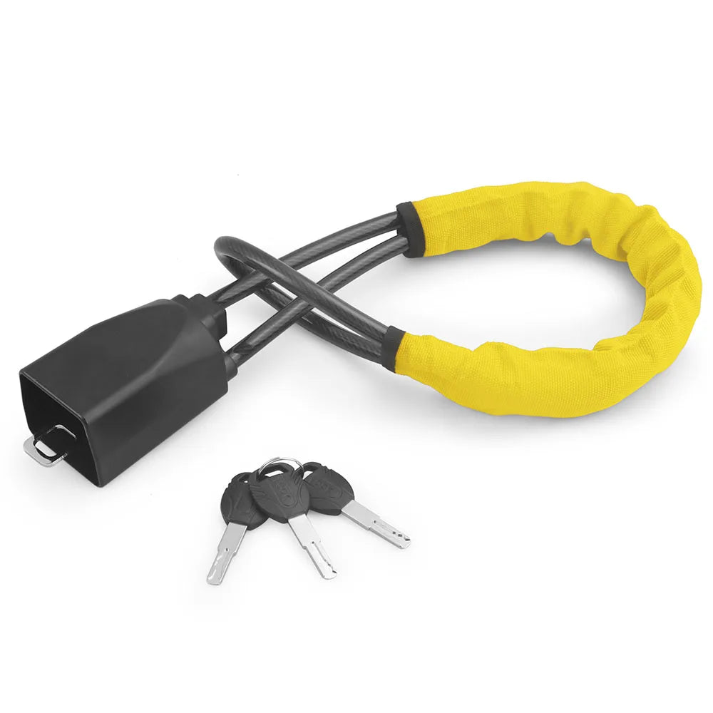 Car Steering Wheel Lock With Seat Belt Socket Steel Rope For Truck SUV Van RV With 3 Keys Universal Anti Theft Protection Device