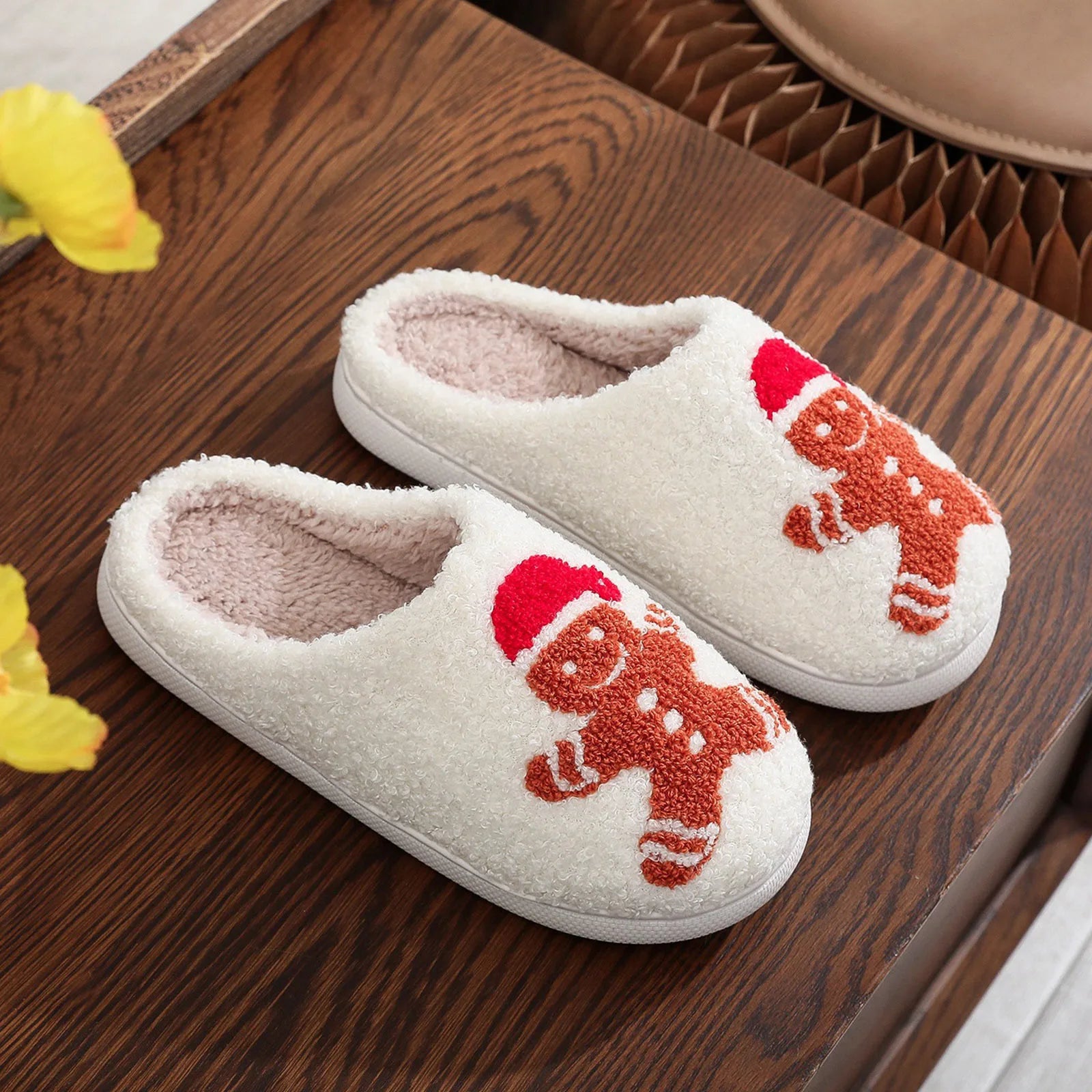 Christmas Slippers For Women Men, Soft Plush Fuzzy Winter Holiday Slippers